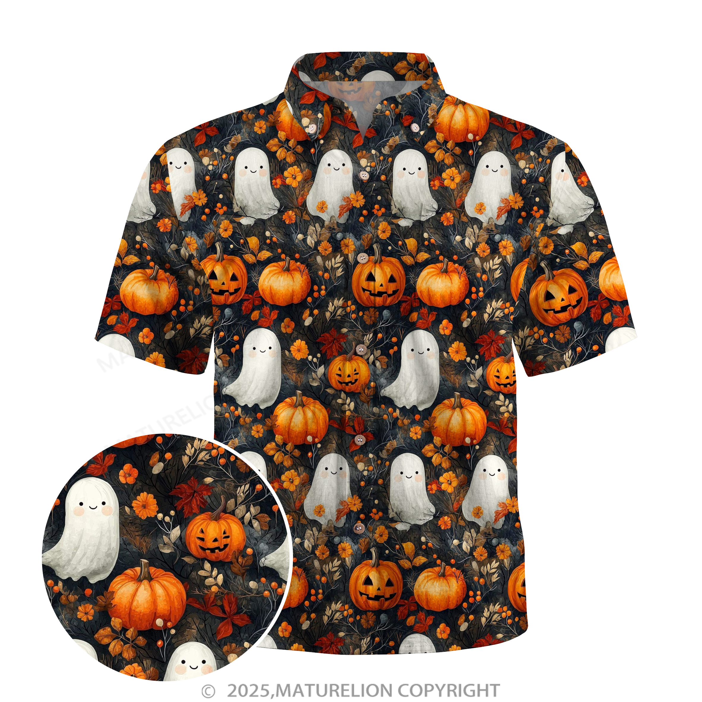 Maturelion Ghost Halloween Hawaiian Shirt