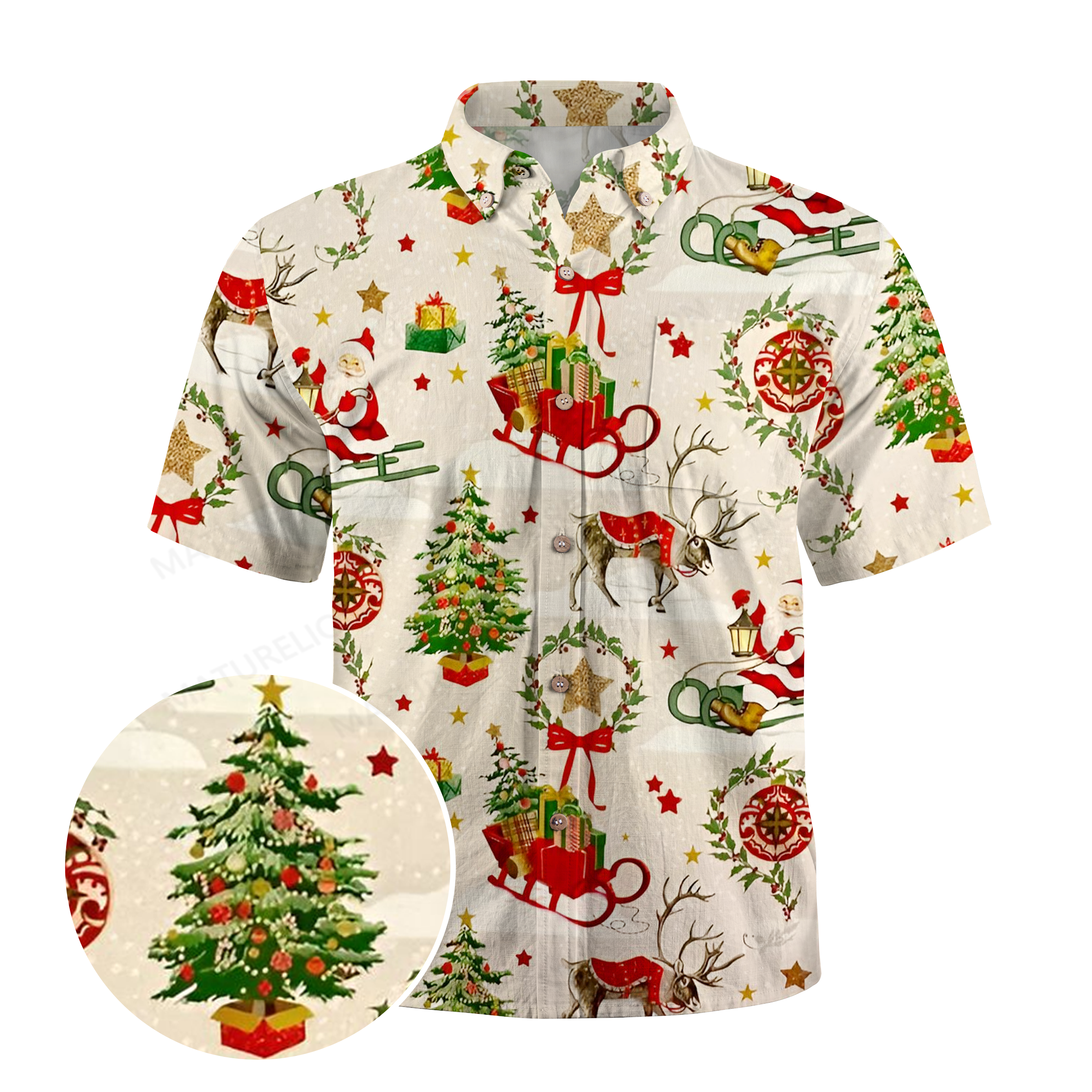 Maturelion Reindeer Express Funny Hawaiian Shirt