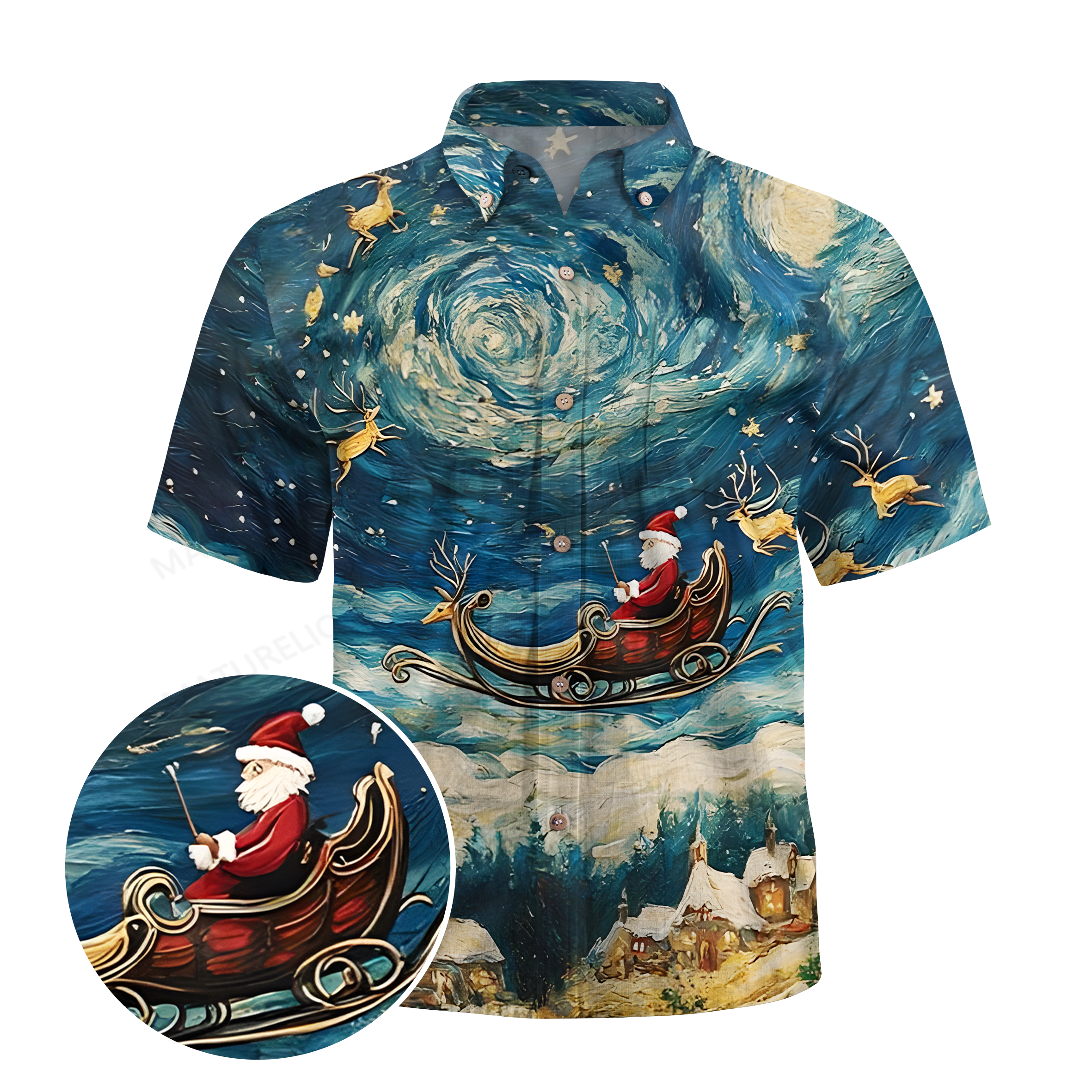 Maturelion Christmas Santa Claus Funny Hawaiian Shirt