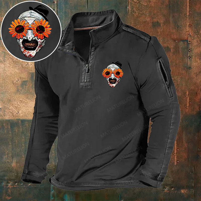 Maturelion Men's Art The Clown Terrifier Halloween Henley Shirt
