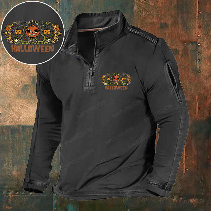 Maturelion Men's Harvest Halloween Henley Shirt