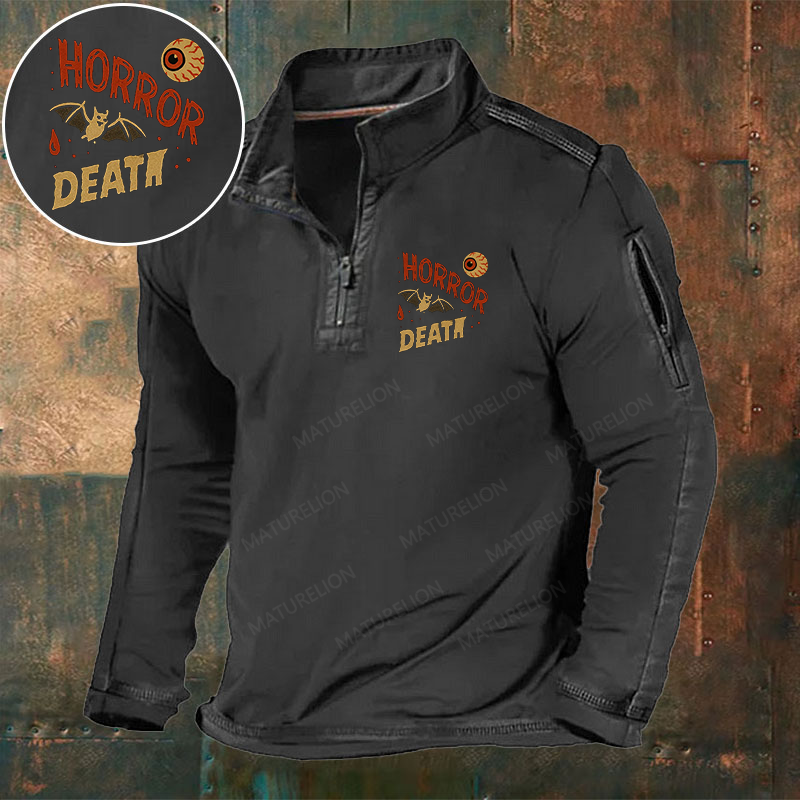 Maturelion Men's horror death Halloween Henley Shirt