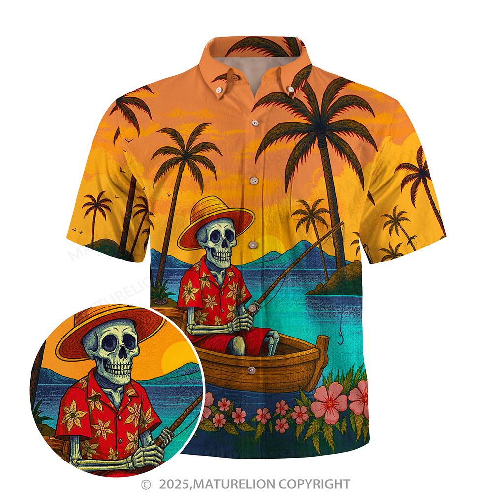 Maturelion Christmas Hawaiian Shirt Red Black Plaid Santa Hawaiian Shirt