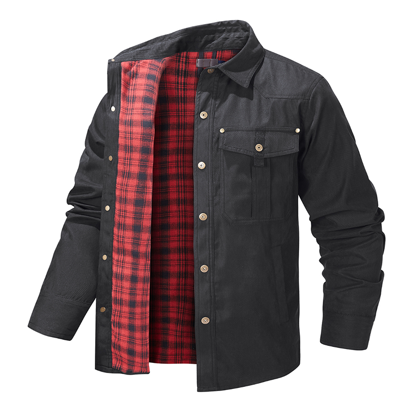Maturelion Men's Shirt Jacket Hollywood Marine Flannel Shirt Jacket