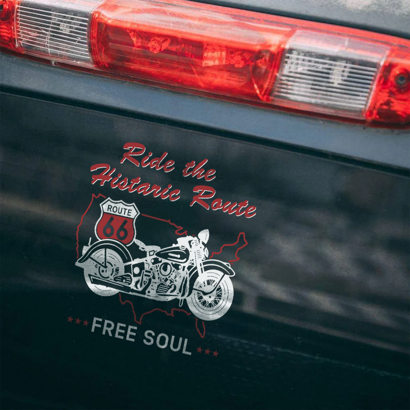 Maturelion East To West Tee Route 66 Funny Car Window Decal