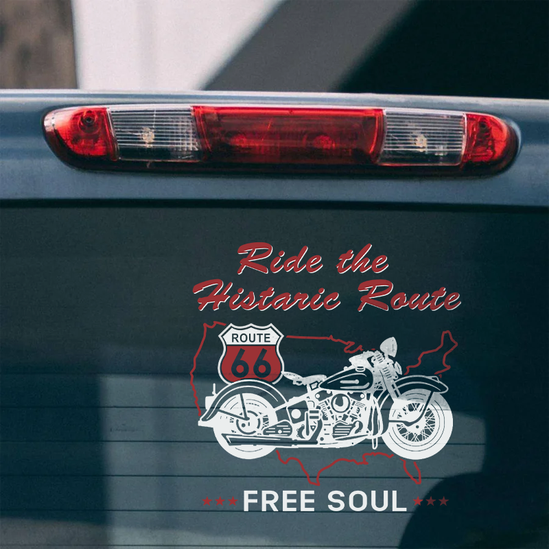 Maturelion East To West Tee Route 66 Funny Car Window Decal