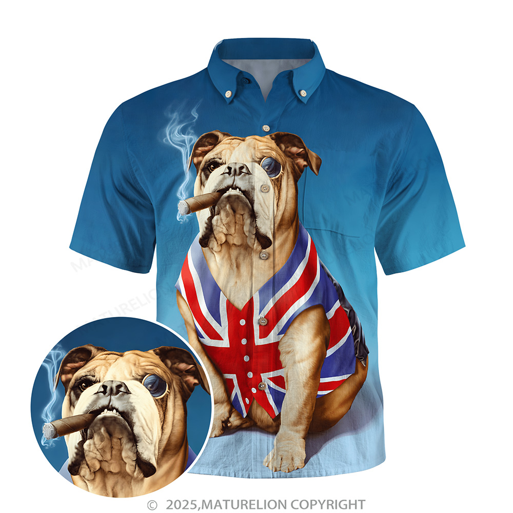 Maturelion Men's Aloha Shirts Fashion Anthropomorphic Animal Hawaiian Shirt