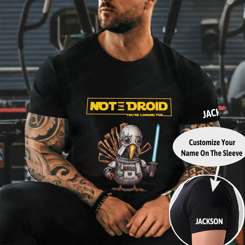 Maturelion Men's T-Shirt Funny Jedi Turkey for Thanksgiving Cotton T-Shirt