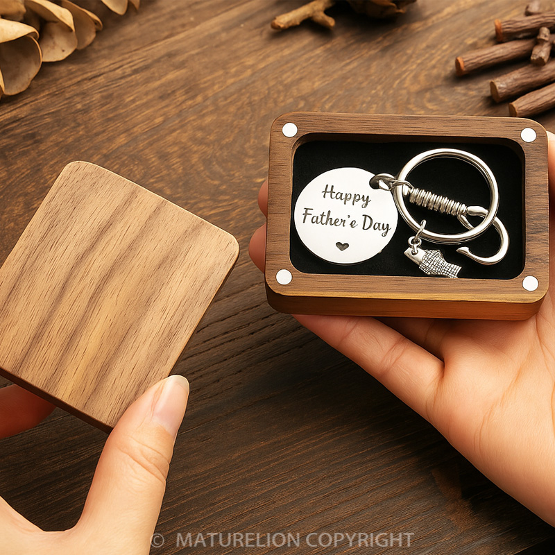 Maturelion Happy Father’s Day Fishing Hook Keychain