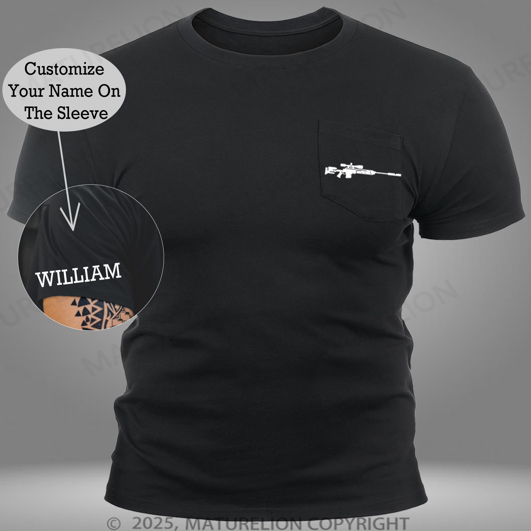 Maturelion Long Range Shooting It's Like Golf But For Men Pocket T-Shirt