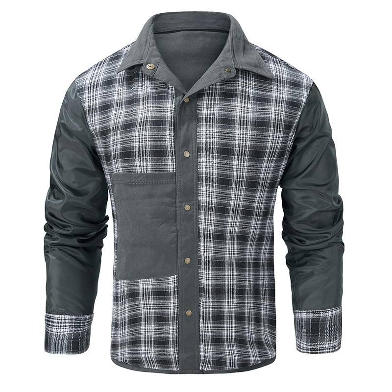 Maturelion Men's Shirt Jacket Hollywood Marine Flannel Shirt Jacket