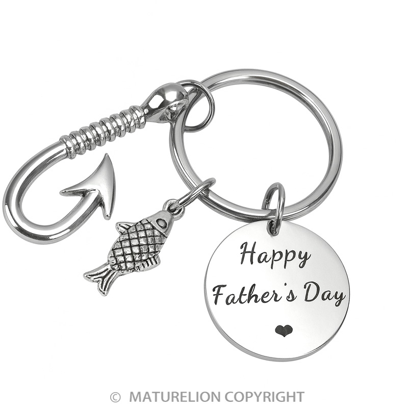 Maturelion Happy Father’s Day Fishing Hook Keychain
