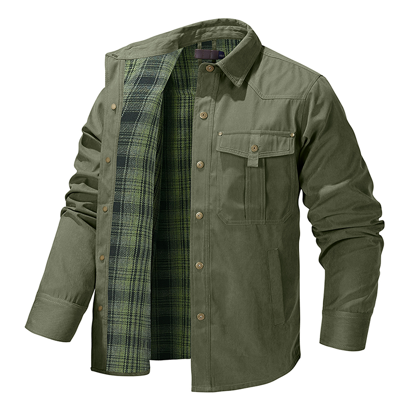 Maturelion Men's Shirt Jacket Hollywood Marine Flannel Shirt Jacket