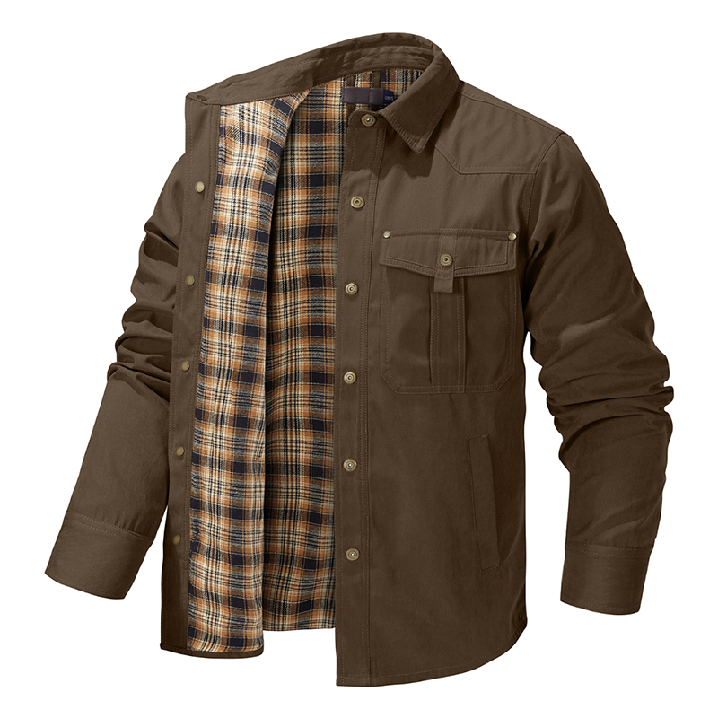 Maturelion Men's Shirt Jacket Hollywood Marine Flannel Shirt Jacket