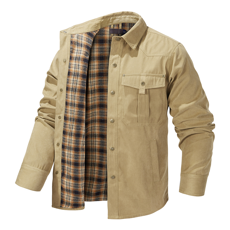 Maturelion Men's Shirt Jacket Hollywood Marine Flannel Shirt Jacket