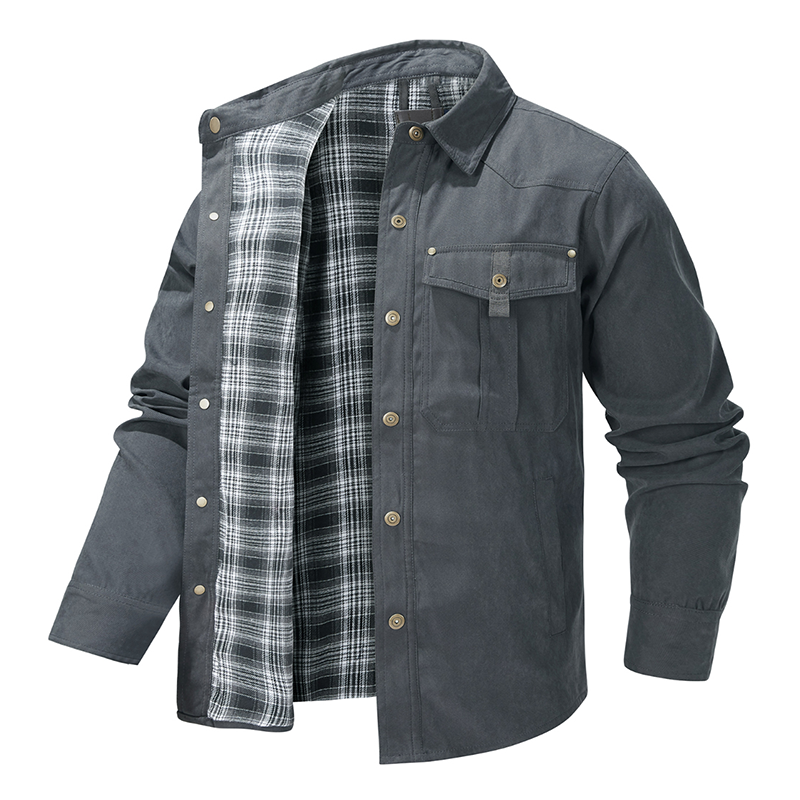 Maturelion Men's Shirt Jacket Hollywood Marine Flannel Shirt Jacket