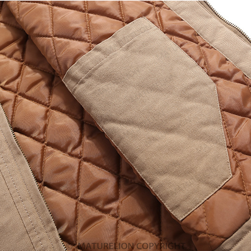 Maturelion Men’s Classic Khaki Thick Cotton Padded Vest