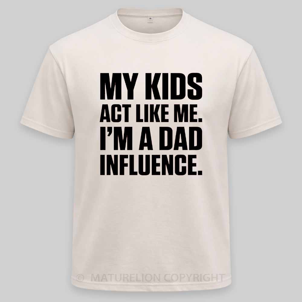 Maturelion Dad Influence Kids Version Washed T-shirt