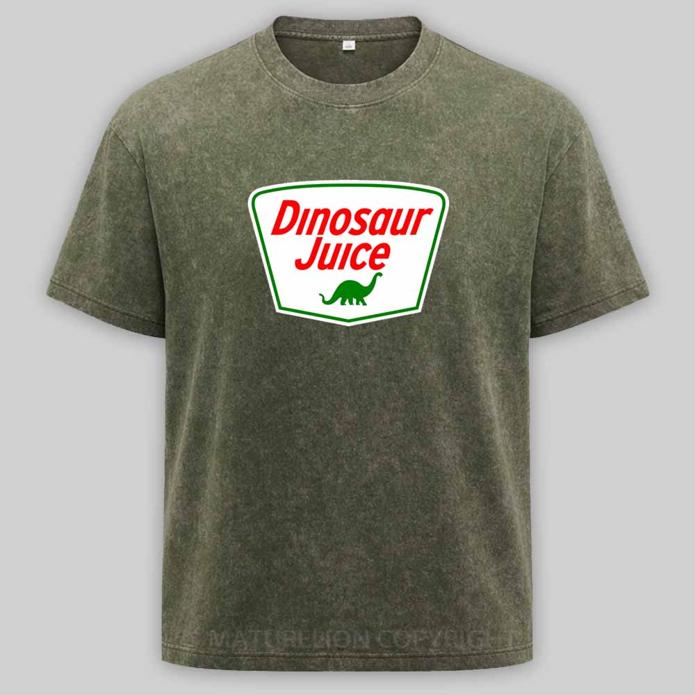 Maturelion Dinosaur Juice - Parody Oil Company Logo Washed T-shirt