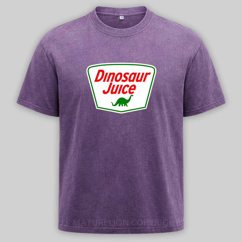 Maturelion Dinosaur Juice - Parody Oil Company Logo Washed T-shirt