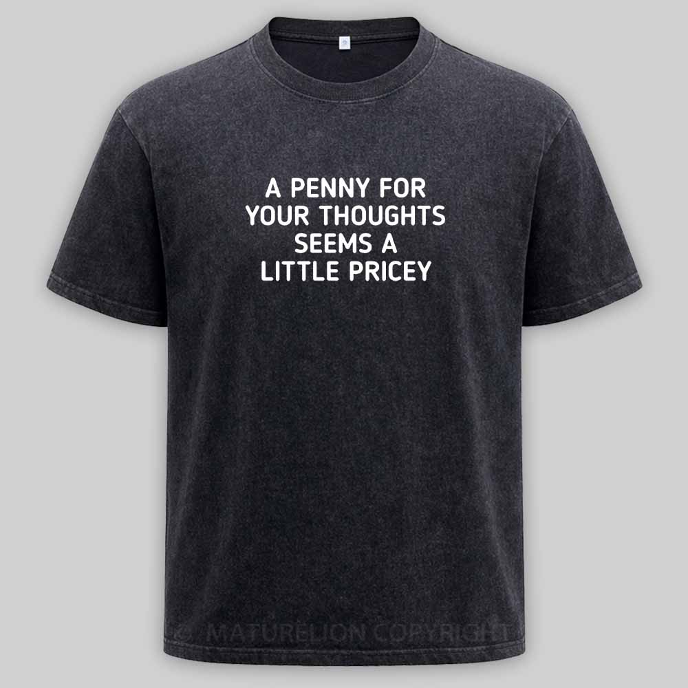 Maturelion A Penny For Your Thoughts Seems A Little Pricey Washed T-shirt