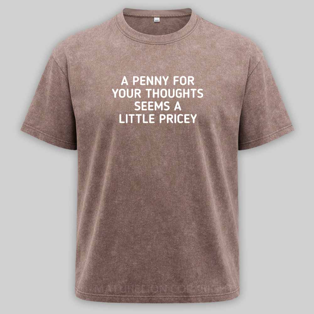 Maturelion A Penny For Your Thoughts Seems A Little Pricey Washed T-shirt