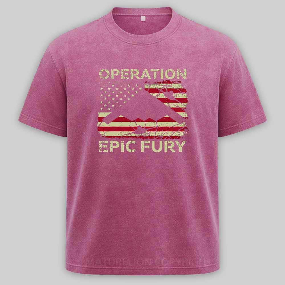 Maturelion Operation Epic Fury Washed T-shirt
