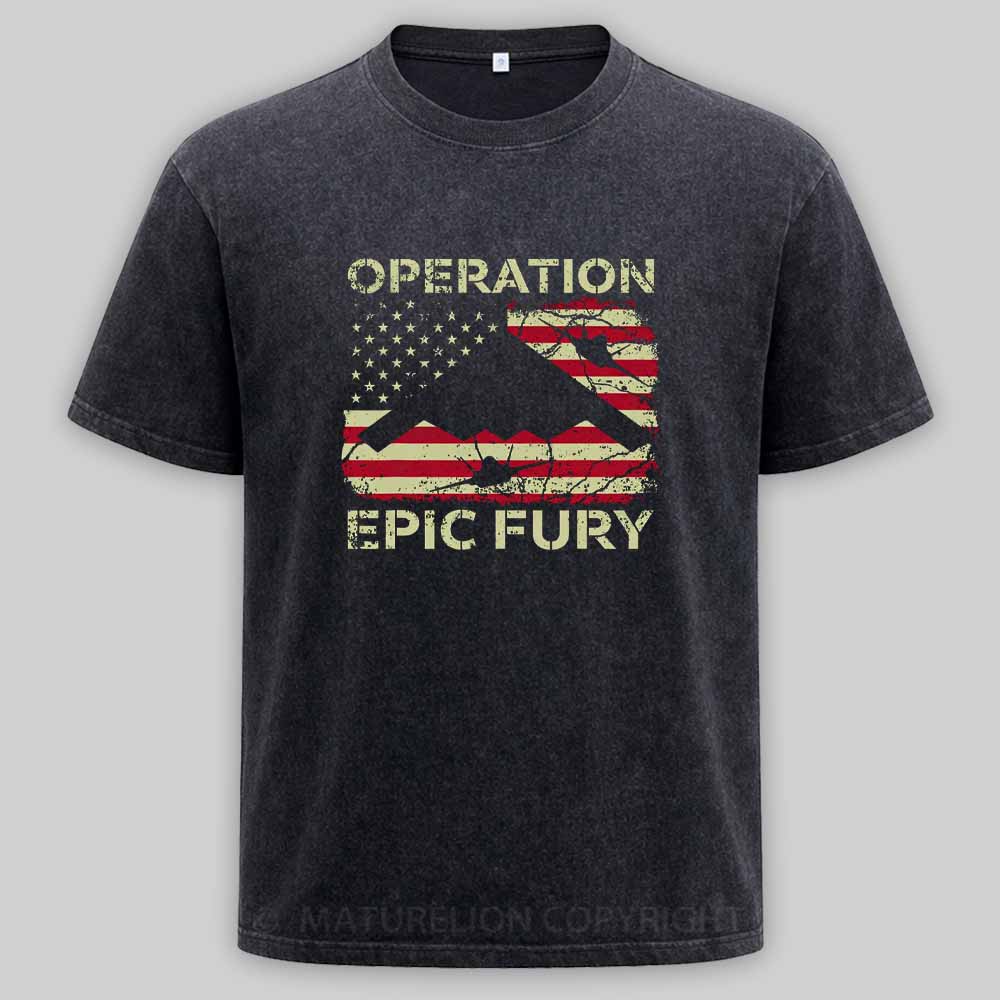Maturelion Operation Epic Fury Washed T-shirt
