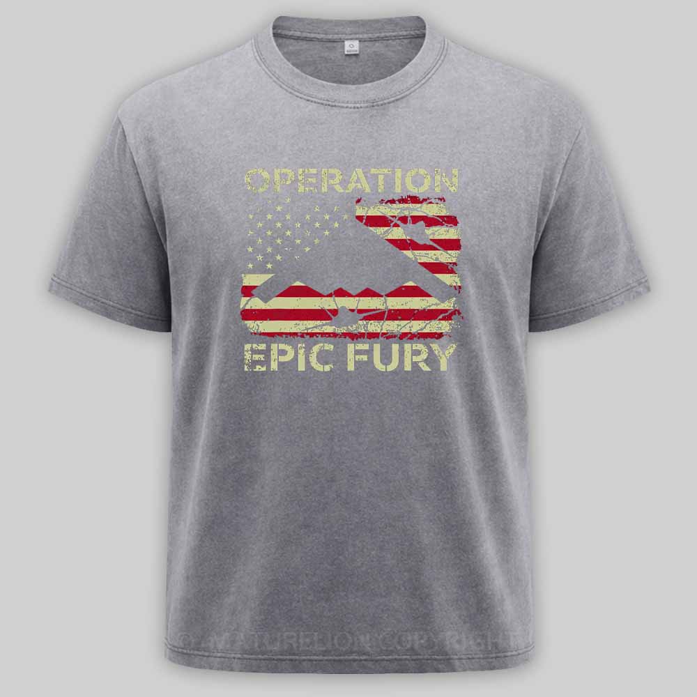 Maturelion Operation Epic Fury Washed T-shirt