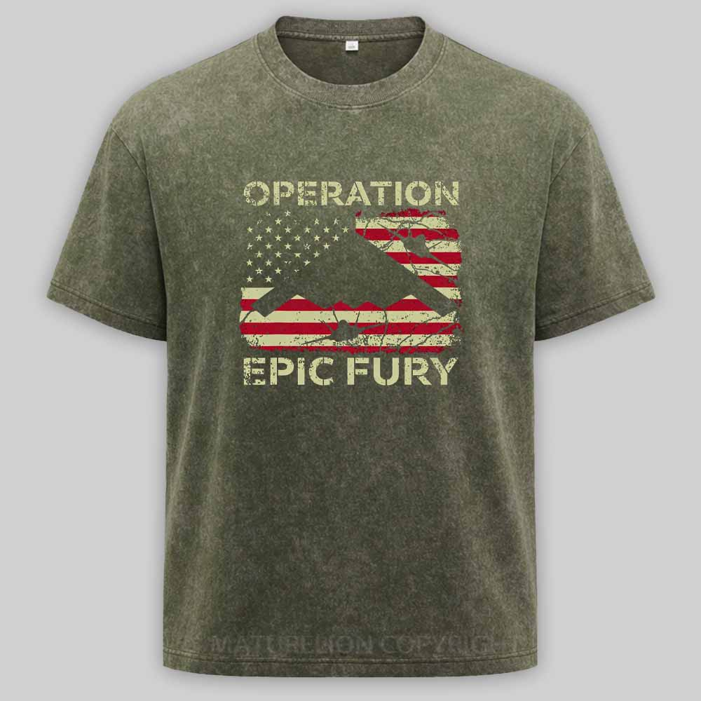 Maturelion Operation Epic Fury Washed T-shirt