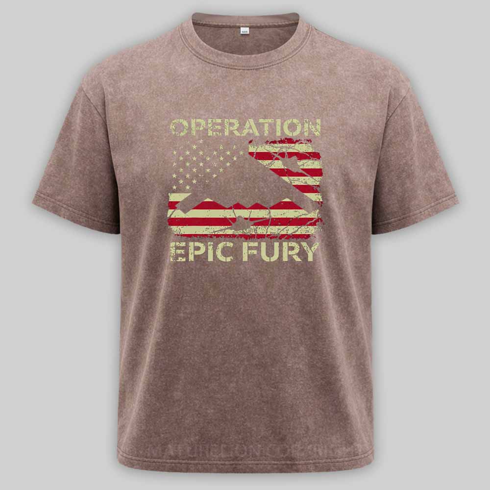 Maturelion Operation Epic Fury Washed T-shirt