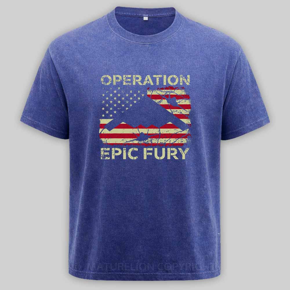 Maturelion Operation Epic Fury Washed T-shirt