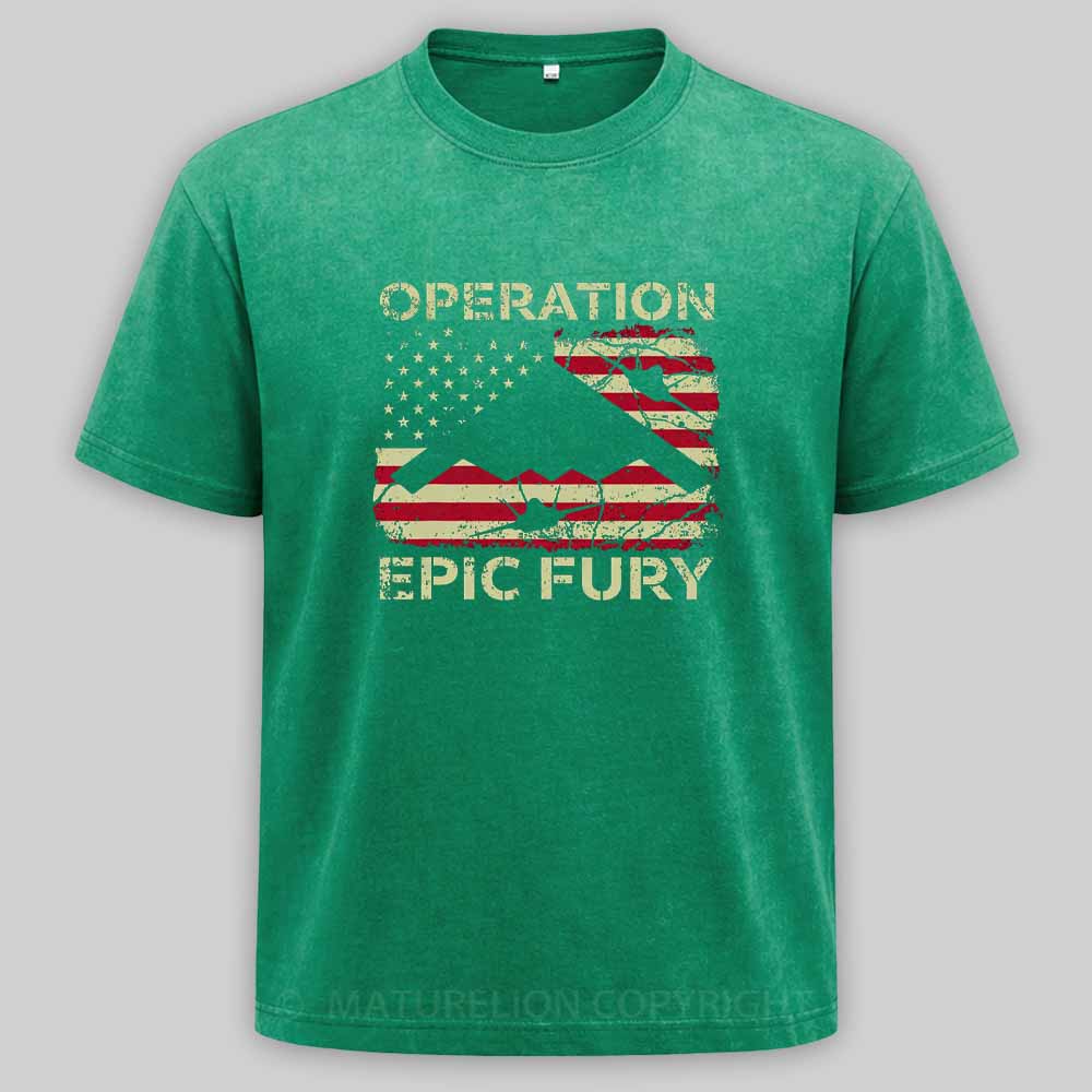 Maturelion Operation Epic Fury Washed T-shirt
