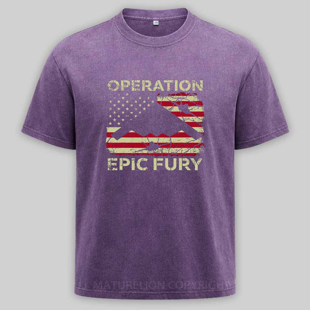 Maturelion Operation Epic Fury Washed T-shirt
