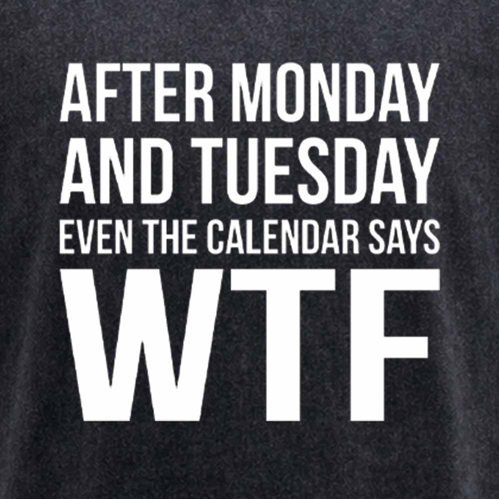 Maturelion Monday Tuesday WTF Washed T-shirt