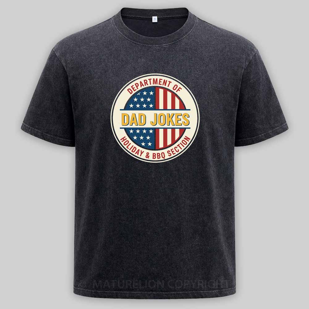 Maturelion Department of Dad Jokes Washed T-shirt