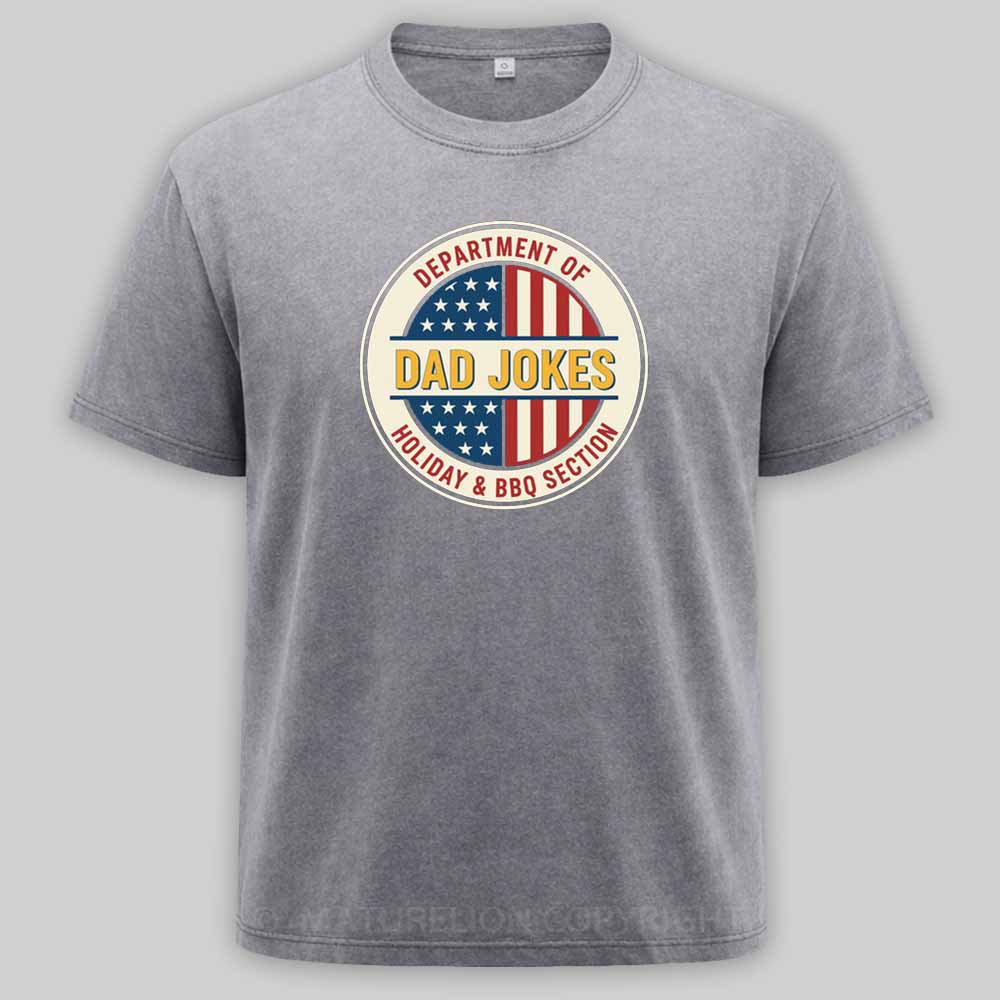 Maturelion Department of Dad Jokes Washed T-shirt