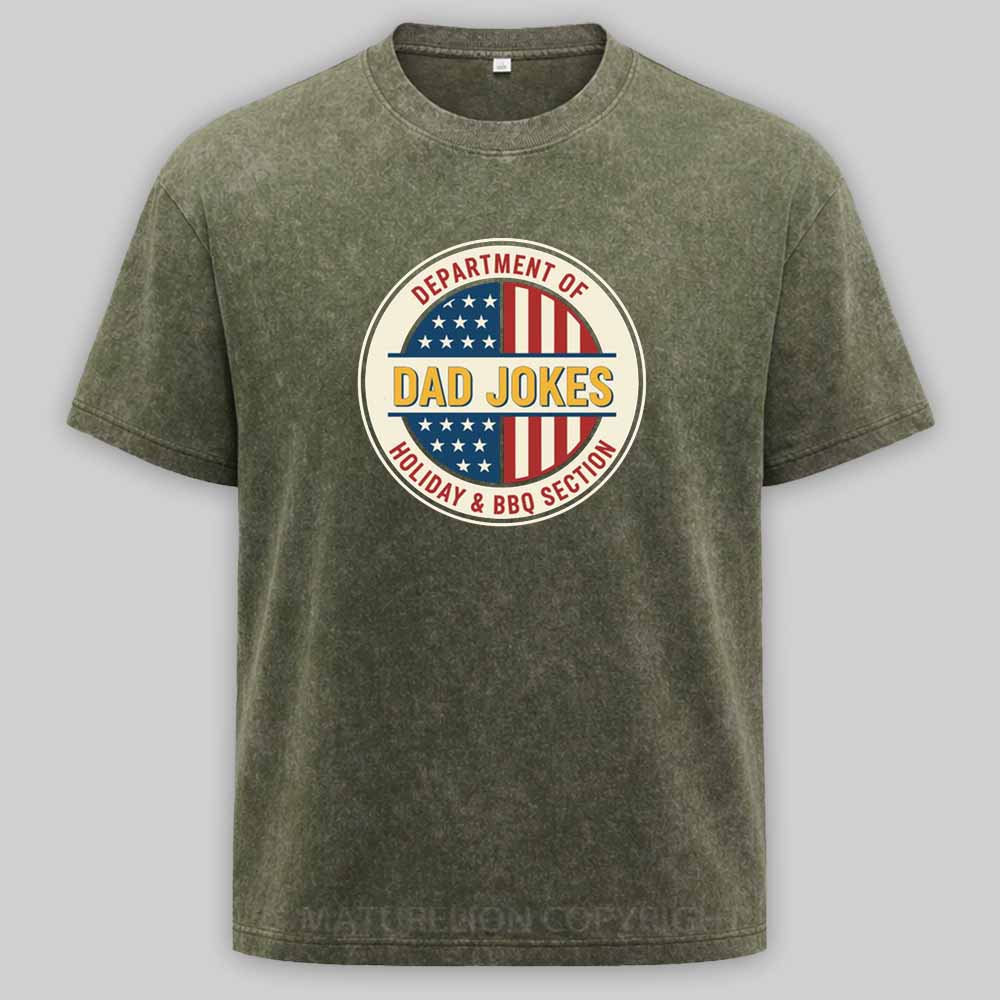 Maturelion Department of Dad Jokes Washed T-shirt