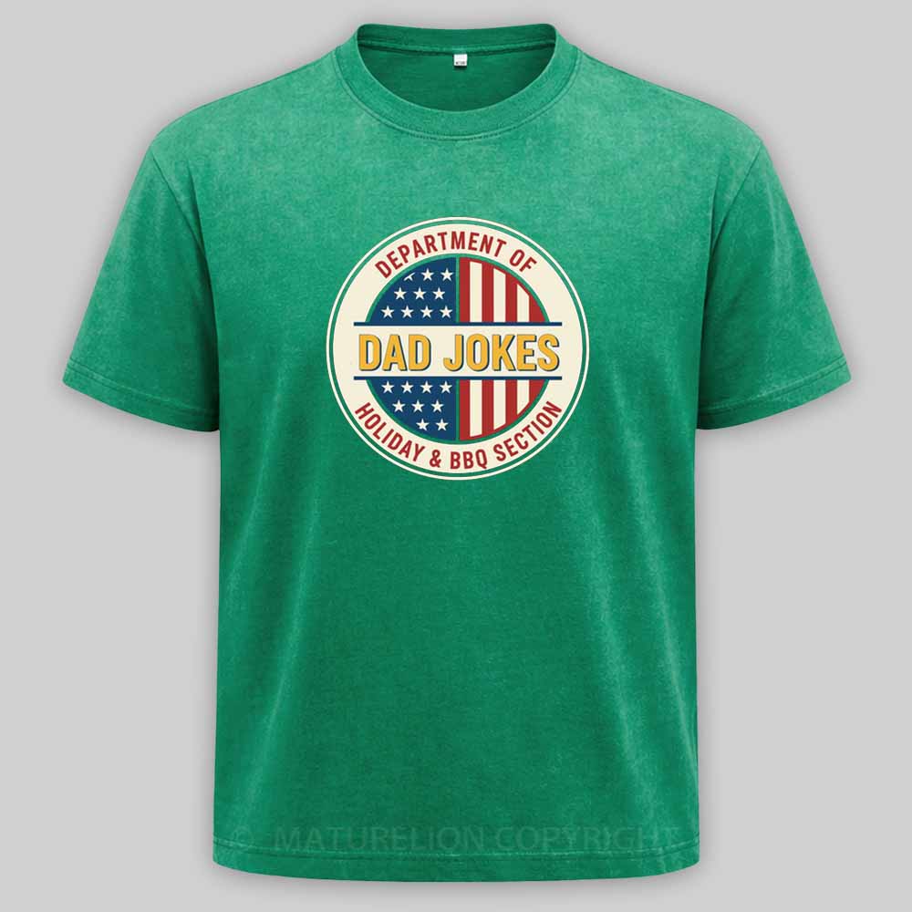 Maturelion Department of Dad Jokes Washed T-shirt