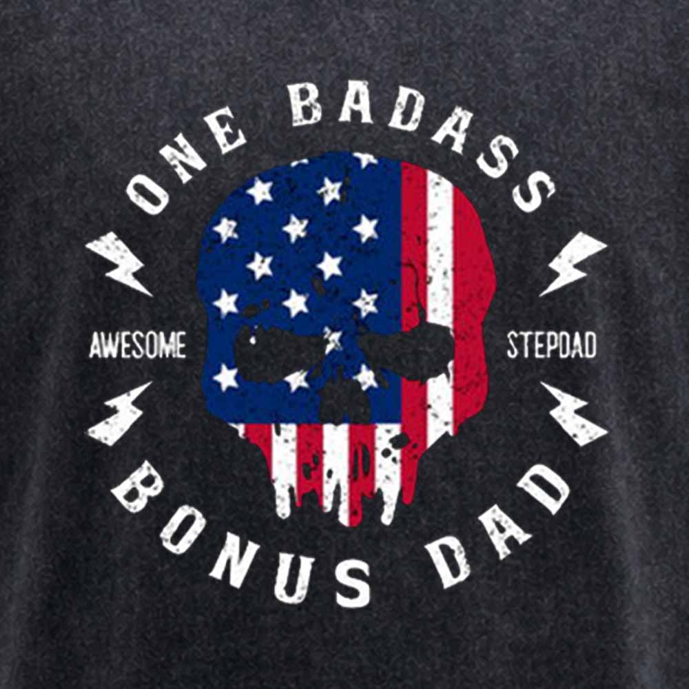 Maturelion One Badass Bonus Dad Washed T-shirt