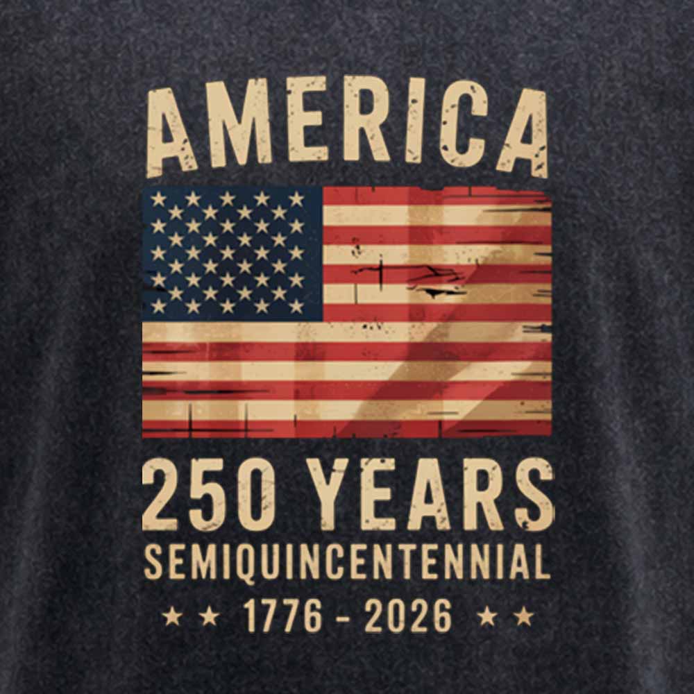 Maturelion 250 Years America Anniversary Flag USA Washed T-shirt