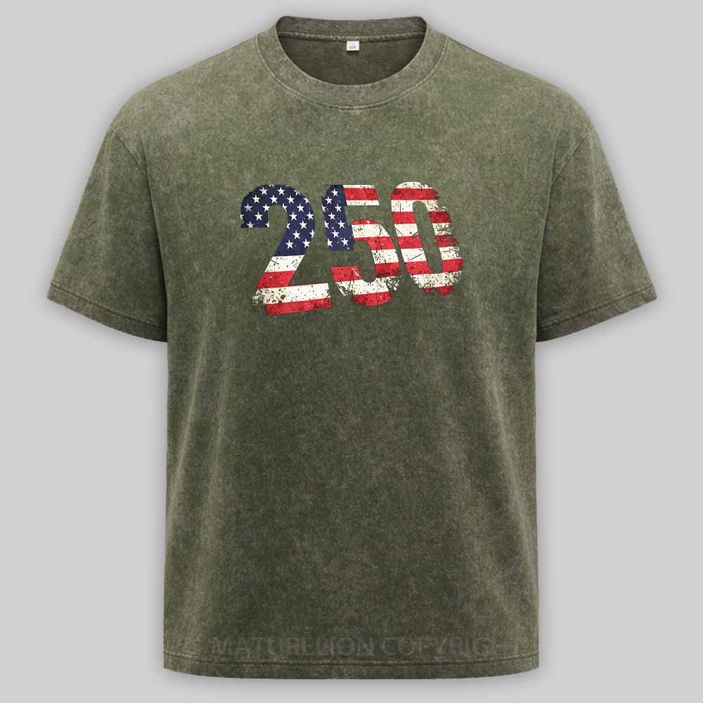 Maturelion USA 250 Years Washed T-shirt