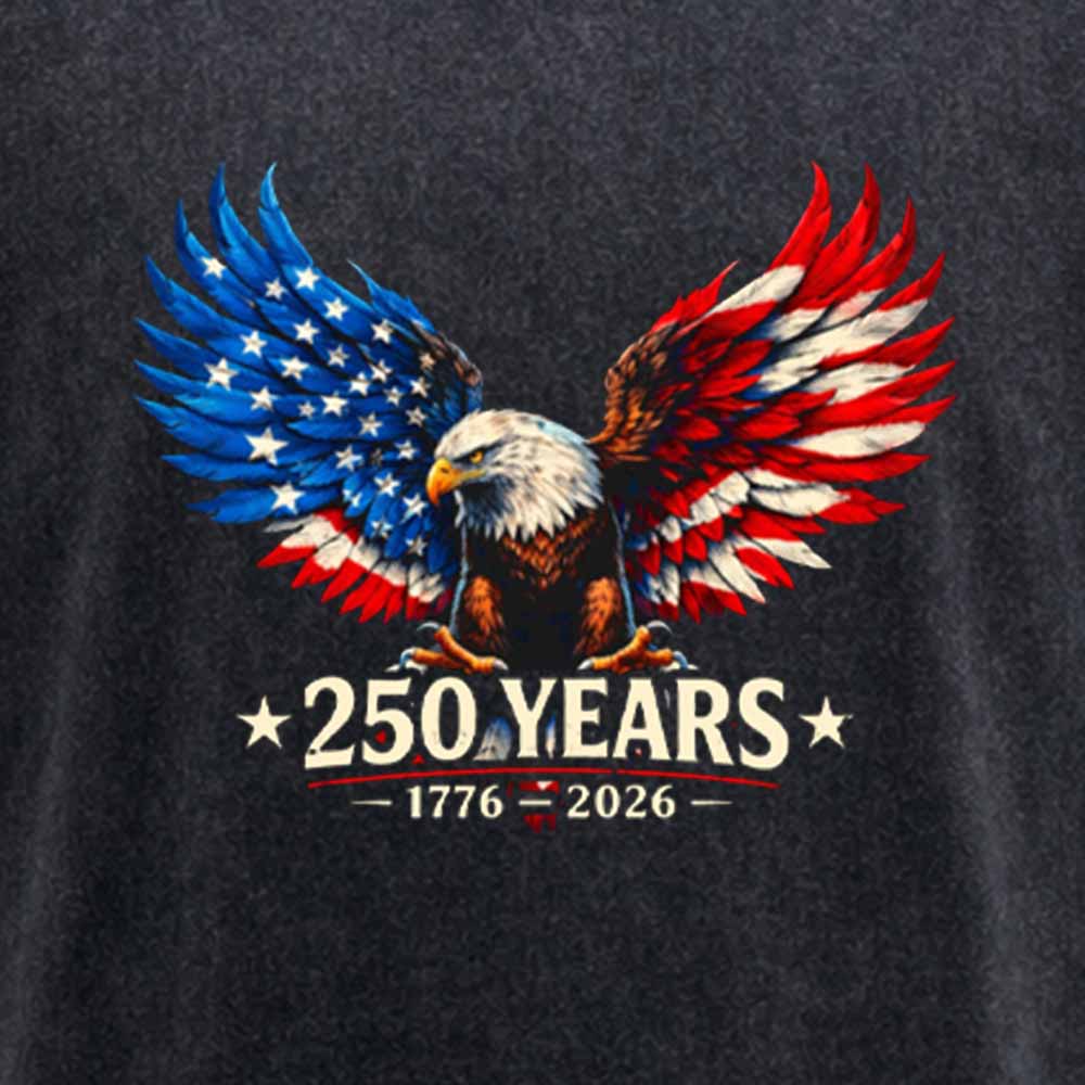 Maturelion 250 Years Anniversary Usa American Flag 1776 2026 Patriotic Washed T-shirt