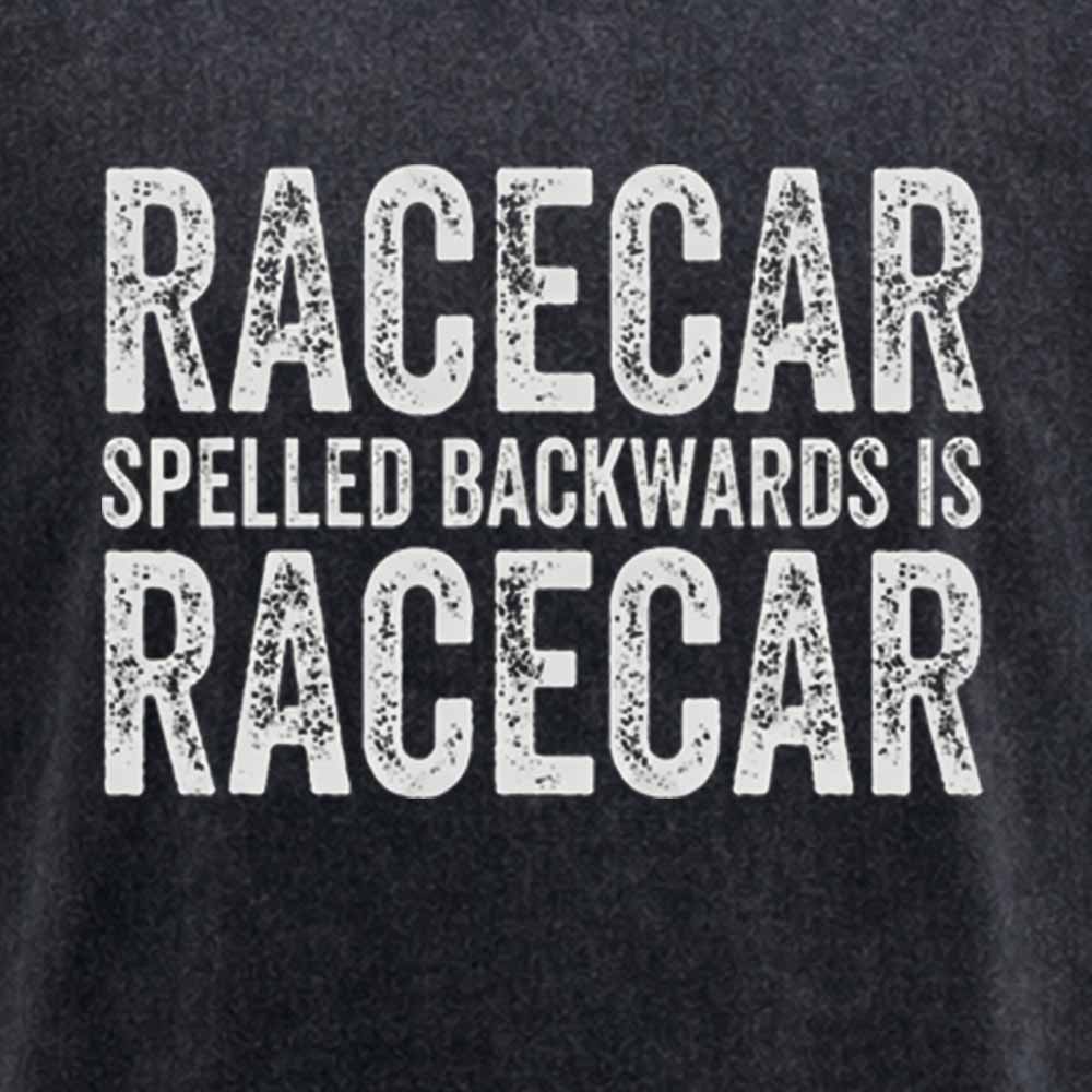 Maturelion Racecar Spelled Backwards Is Racecar Funny Palindrome Washed T-shirt