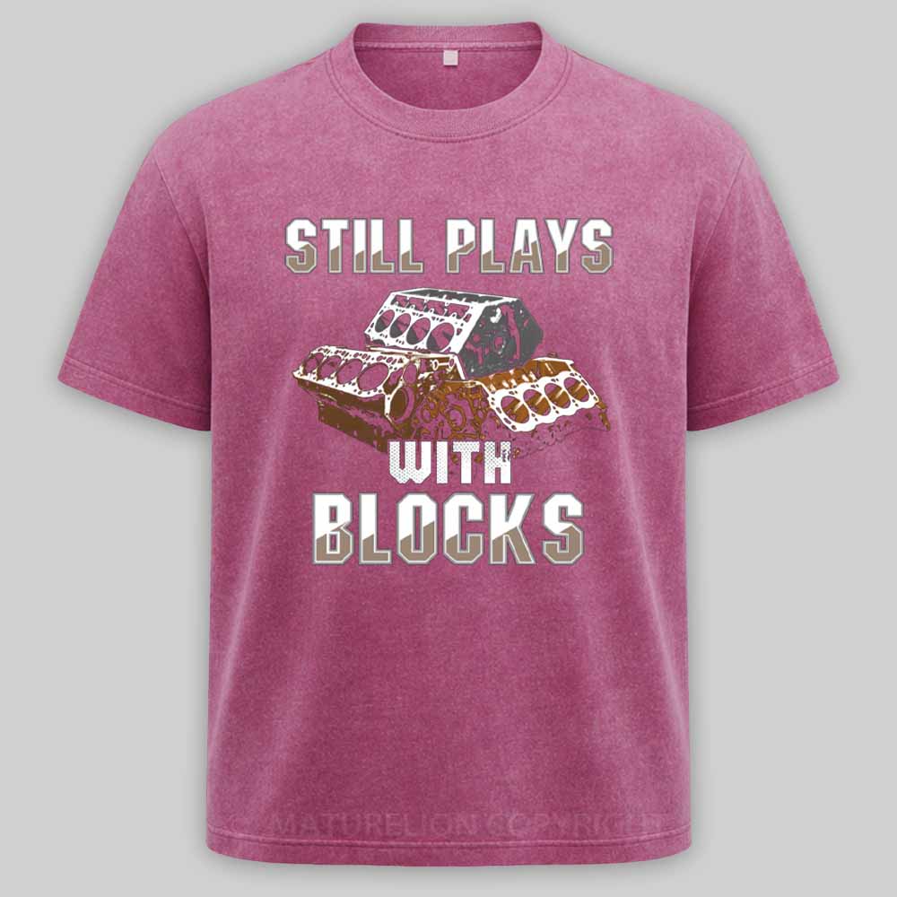 Maturelion Still plays with blocks Washed T-shirt