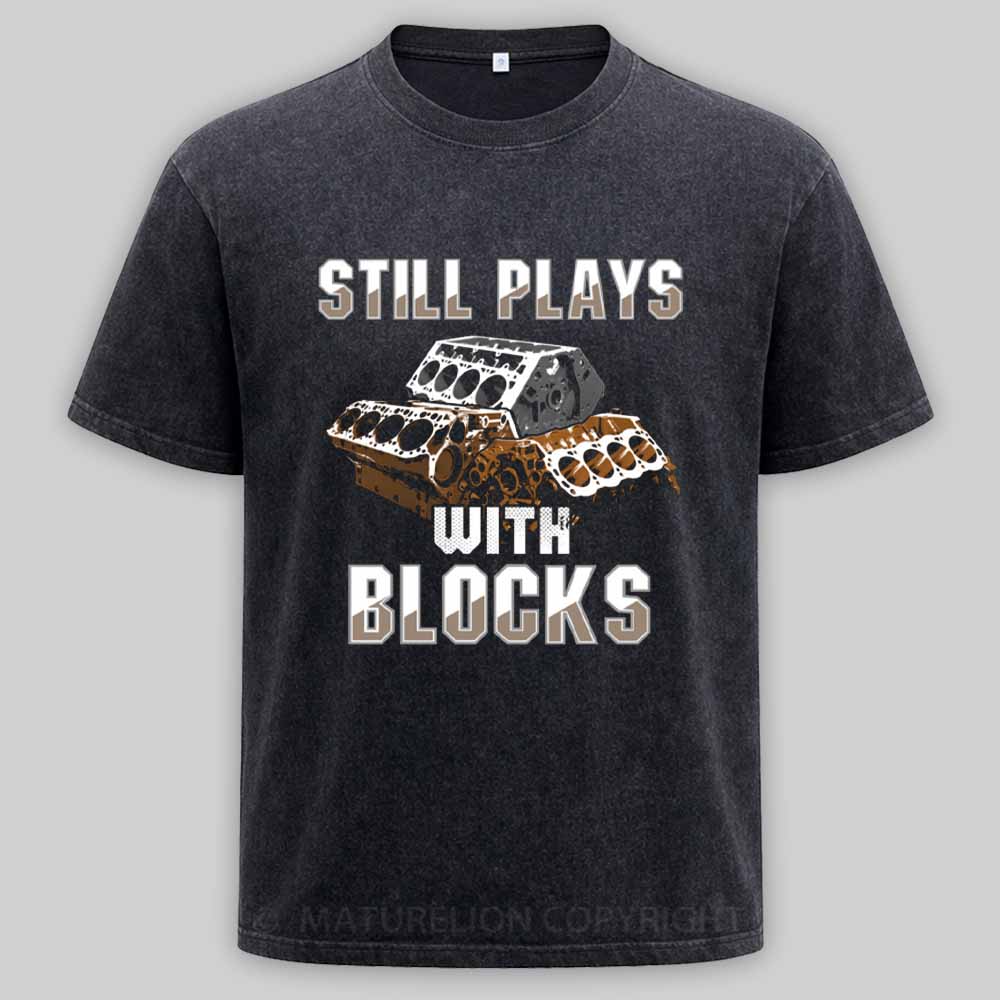 Maturelion Still plays with blocks Washed T-shirt