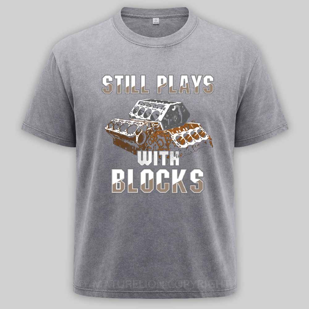 Maturelion Still plays with blocks Washed T-shirt