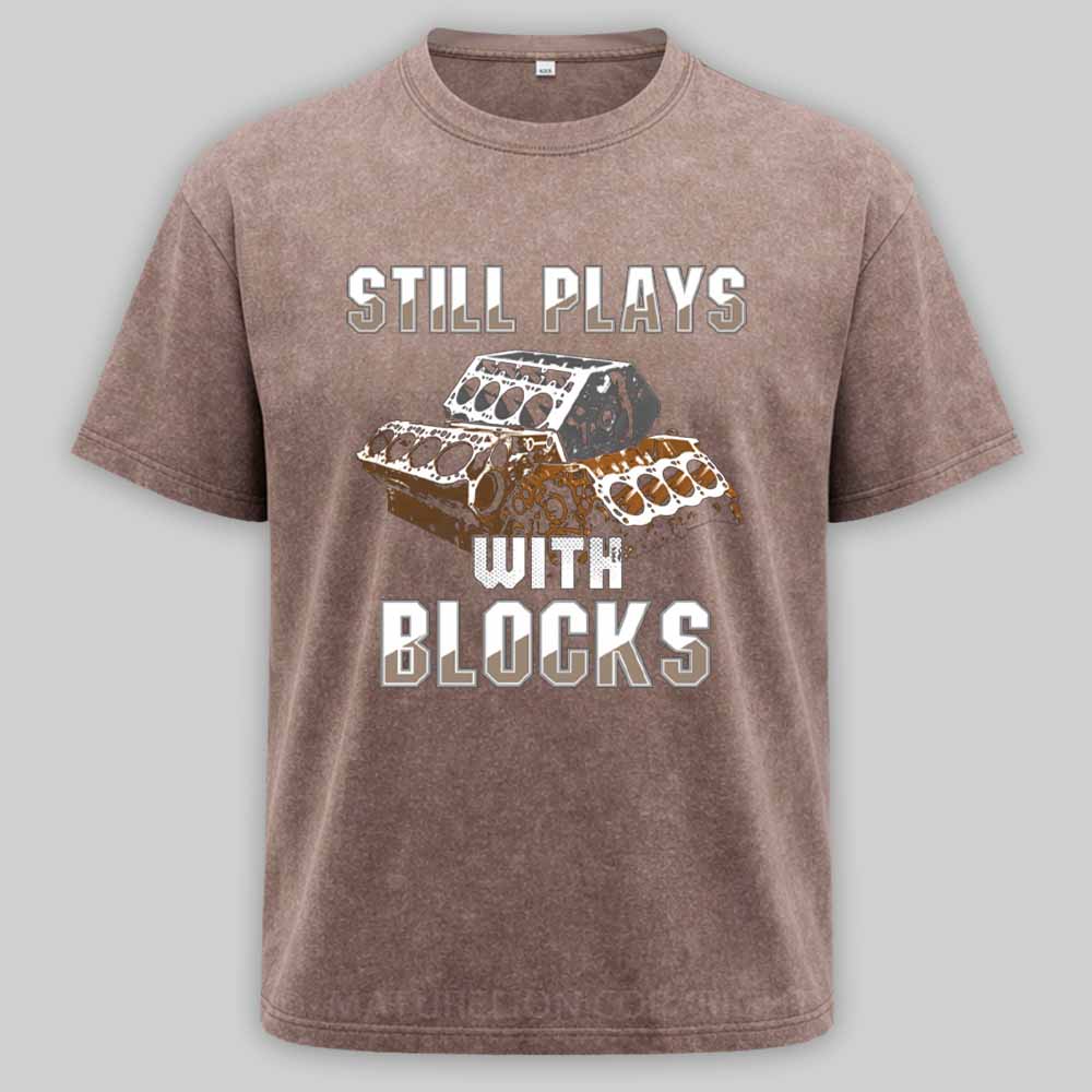 Maturelion Still plays with blocks Washed T-shirt