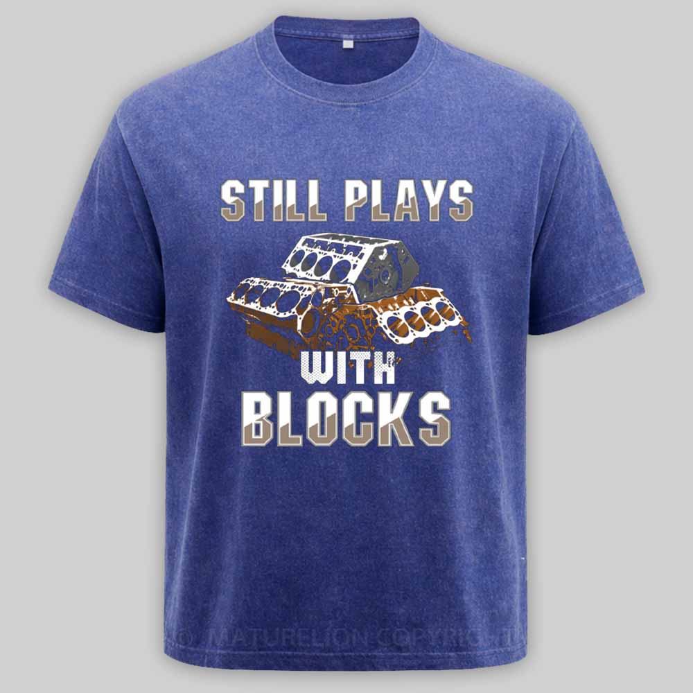 Maturelion Still plays with blocks Washed T-shirt