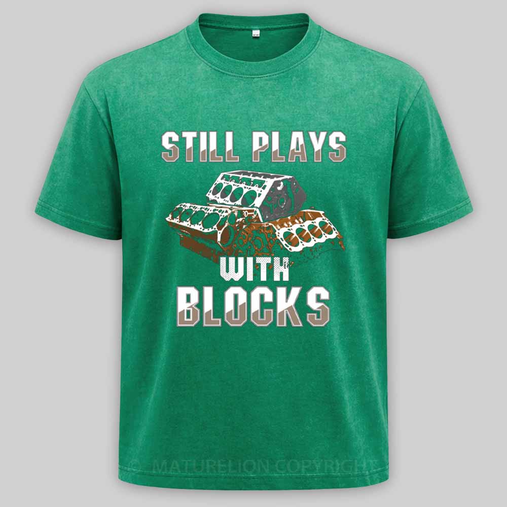 Maturelion Still plays with blocks Washed T-shirt